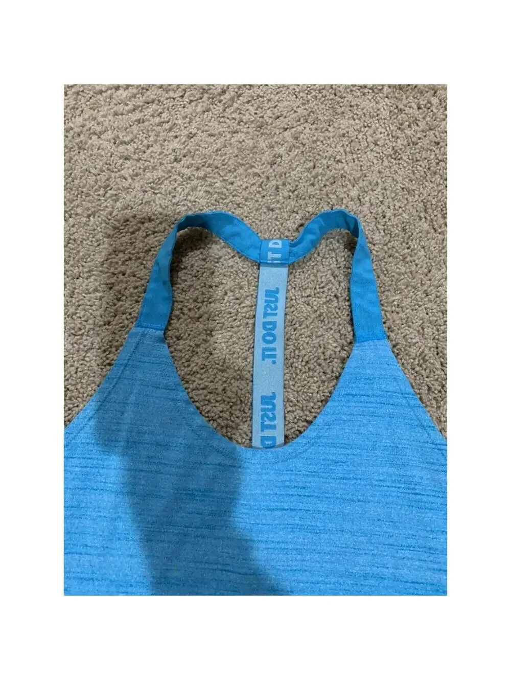 Women's NIKE racer back tank top blue loose S SMALL athletic